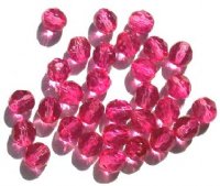 25 8mm Faceted Two Tone Pink Firepolish Beads